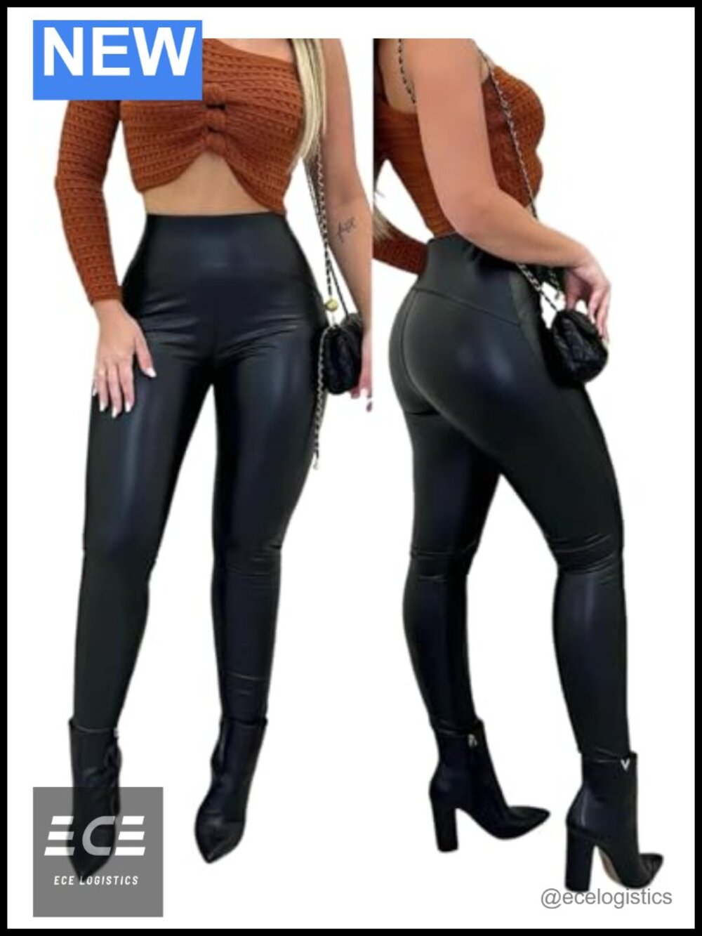 Fleece Lined High Waist Faux Leather Leggings
